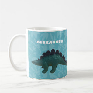Stegosaurus Toy Dinosaur Blue and Green Coffee Mug