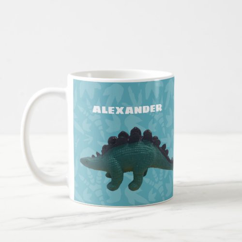 Stegosaurus Toy Dinosaur Blue and Green Coffee Mug