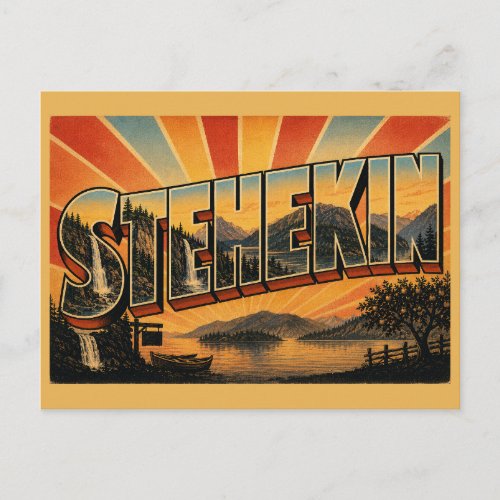 Stehekin WA Waterfall Lake North Cascades Art Postcard