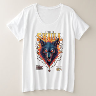 Steidon Skull – Flaming Wolf Head Tee