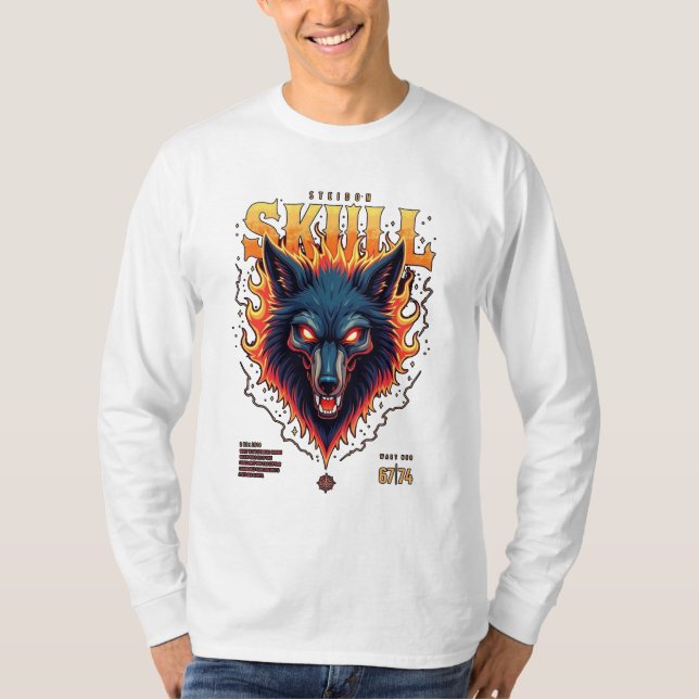 Steidon Skull – Flaming Wolf Head Tee (Front)