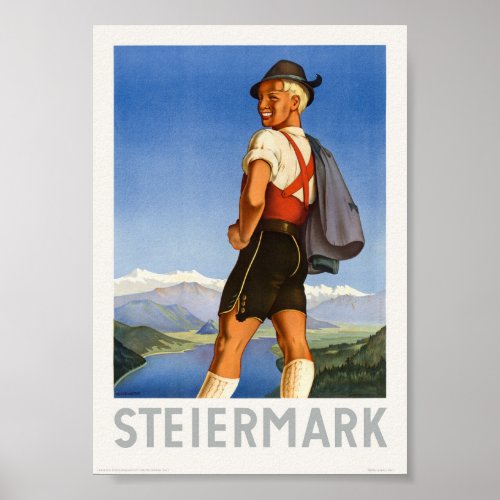 Steiermark Austria Vintage Poster 1948
