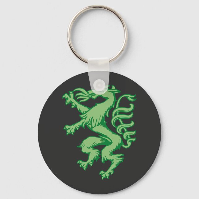 Steiermark Grün Wappen Panther Illustration Keychain (Front)