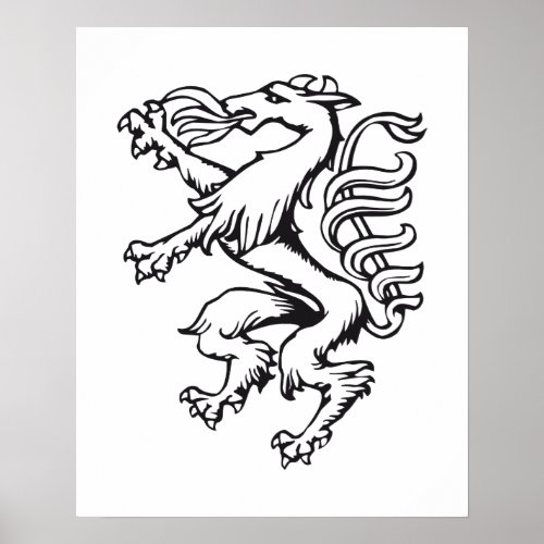 Steiermark Wappen Panther Lineart sterreich  Poster