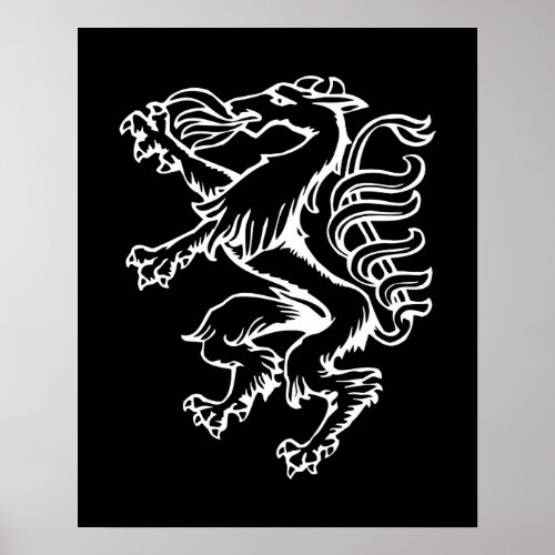 Steiermark Wappen Panther Lineart sterreich Poster