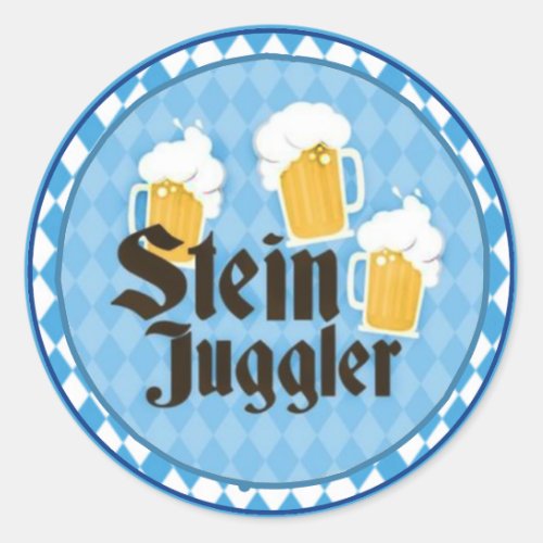 Stein Juggler Oktoberfest Classic Round Sticker