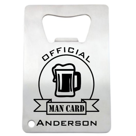 "Stein Man Card" Stainless Steel Bottle Opener (Front)