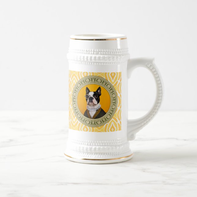 Stein Mug - Boston Terrier Gentleman with Monocle  (Right)