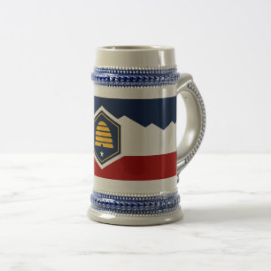 Stein Mug with Flag of Utah, USA