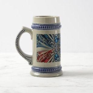 Stein Mug with French Colors Design