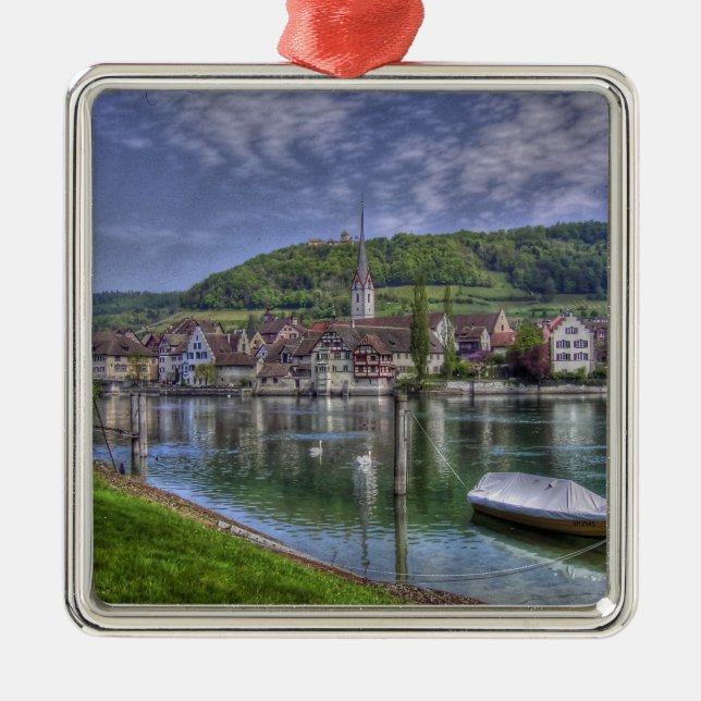 Stein on the River Rhine Metal Ornament (Front)