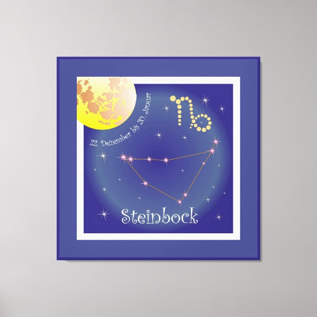 Steinbock 22 December to 20 January canvas Print (Front)