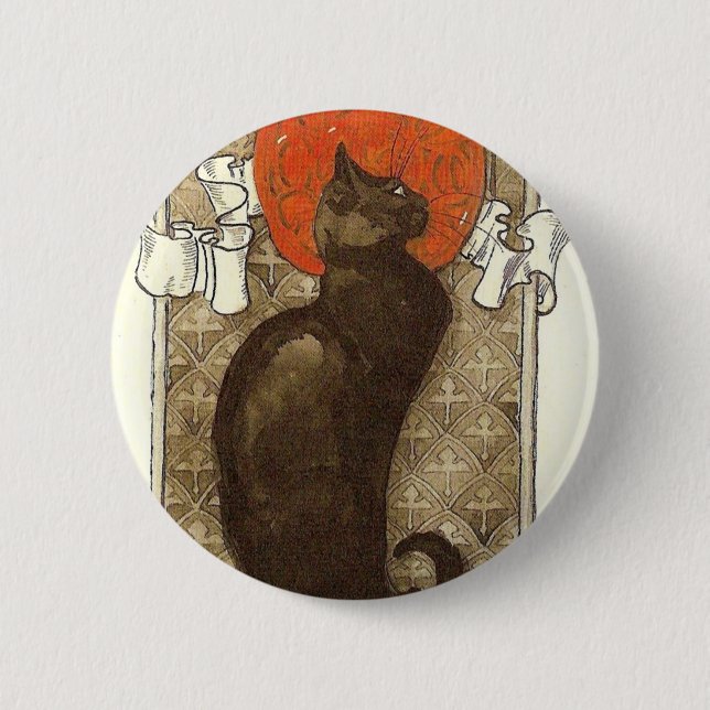 Steinlein's Cat - Art Nouveau Pinback Button (Front)