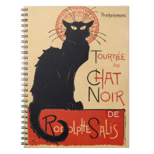 Steinlen Art Nouveau Chic Black Cat Vintage Print Notebook
