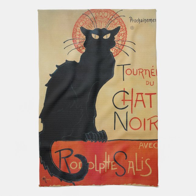 Steinlen Art Nouveau Tournee du Chat Noir Kitchen Towel (Vertical)