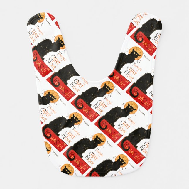 Steinlen Black Cat Classic French Artwork  Baby Bib (Front)