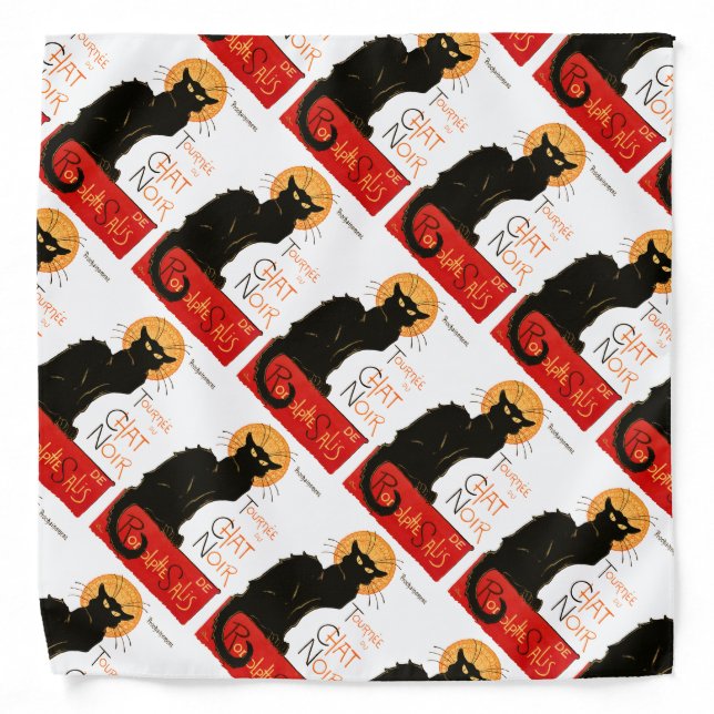 Steinlen Black Cat Classic French Artwork  Bandana (Front)