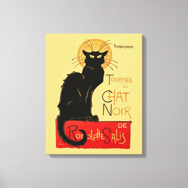 Steinlen Black Cat Classic French Artwork  Canvas Print (Front)