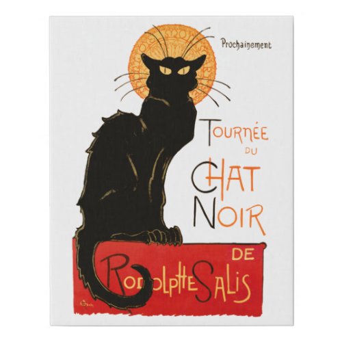 Steinlen Black Cat Classic French Artwork  Faux Canvas Print