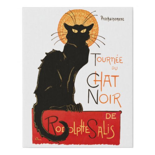 Steinlen Black Cat Classic French Artwork  Faux Canvas Print