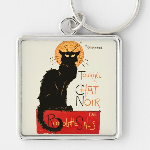 Steinlen Black Cat Classic French Artwork  Keychain