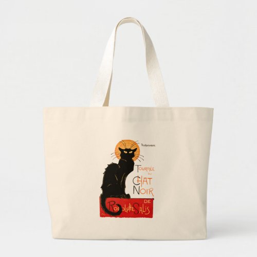 Steinlen Black Cat Classic French Artwork  Large Tote Bag
