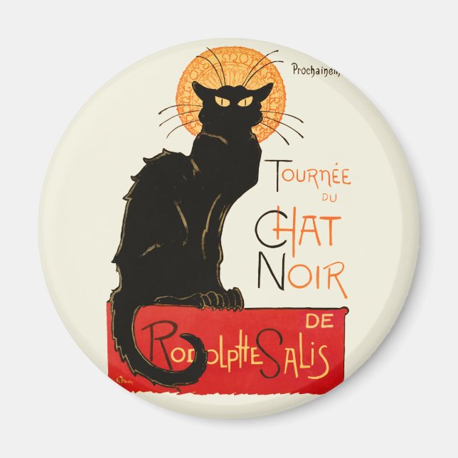 Steinlen Black Cat Classic French Artwork  Magnet (Front)