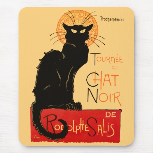 Steinlen Black Cat Classic French Artwork  Mouse Pad