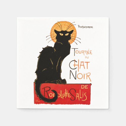 Steinlen Black Cat Classic French Artwork  Napkins