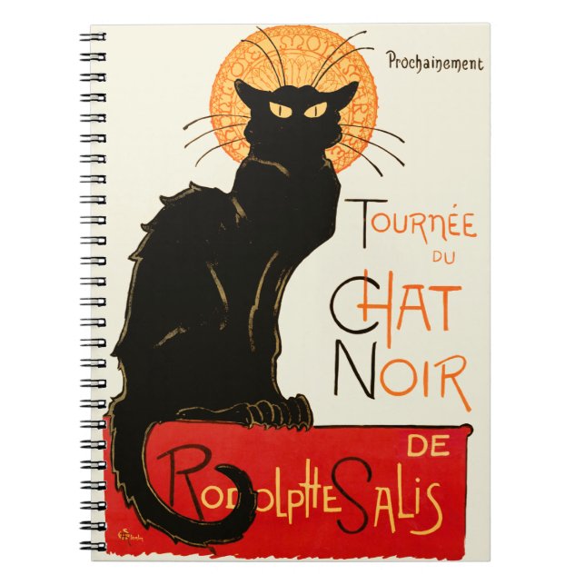 Steinlen Black Cat Classic French Artwork  Notebook (Front)