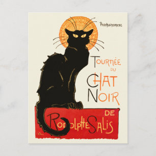 Steinlen Black Cat Classic French Artwork Postcard