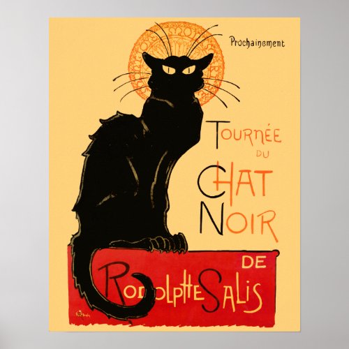 Steinlen Black Cat Classic French Artwork  Poster