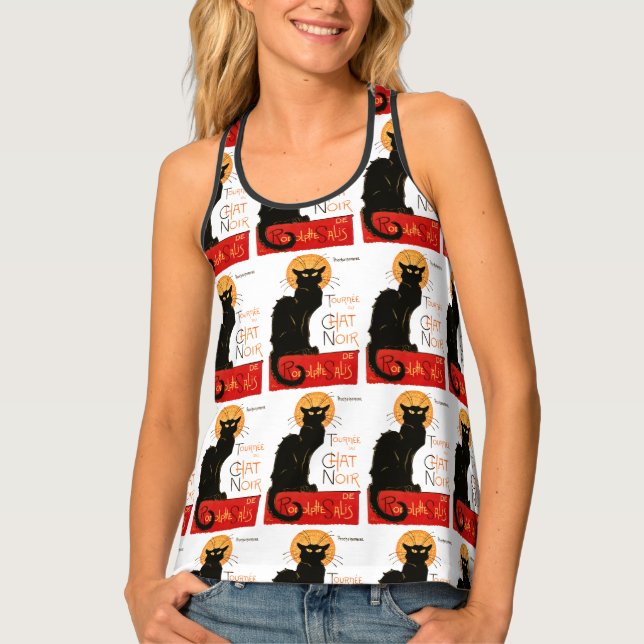 Steinlen Black Cat Classic French Artwork  Tank Top (Front)