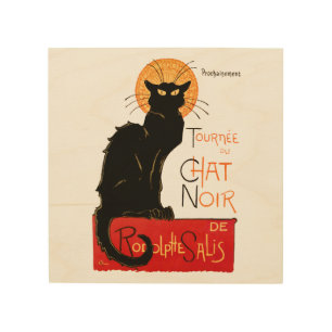 Steinlen Black Cat Classic French Artwork Wood Wall Art