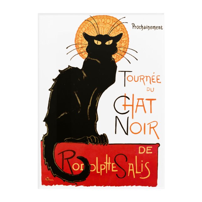Steinlen Black Cat Classic French Chat Noir Poster Acrylic Print (Front)