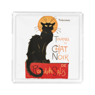 Steinlen Black Cat Classic French Chat Noir Poster Acrylic Tray
