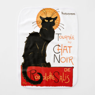 Steinlen Black Cat Classic French Chat Noir Poster Baby Burp Cloth