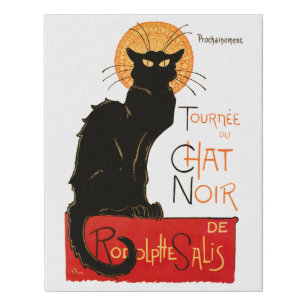 Steinlen Black Cat Classic French Chat Noir Poster Faux Canvas Print