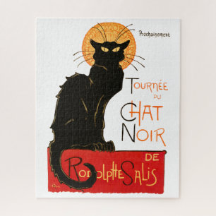 Steinlen Black Cat Classic French Chat Noir Poster Jigsaw Puzzle