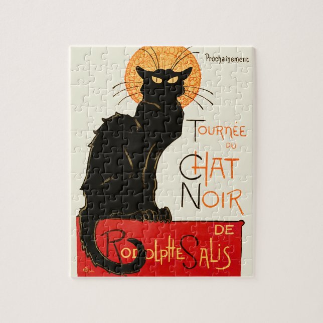 Steinlen Black Cat Classic French Chat Noir Poster Jigsaw Puzzle (Vertical)