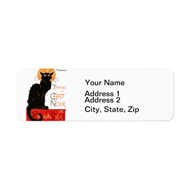 Steinlen Black Cat Classic French Chat Noir Poster Label (Front)