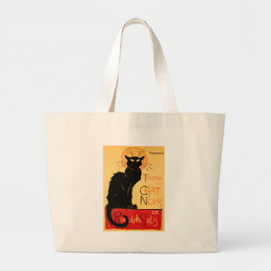 Steinlen Black Cat Classic French Chat Noir Poster Large Tote Bag