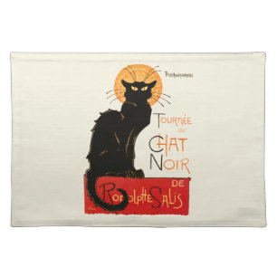 Steinlen Black Cat Classic French Chat Noir Poster Placemat