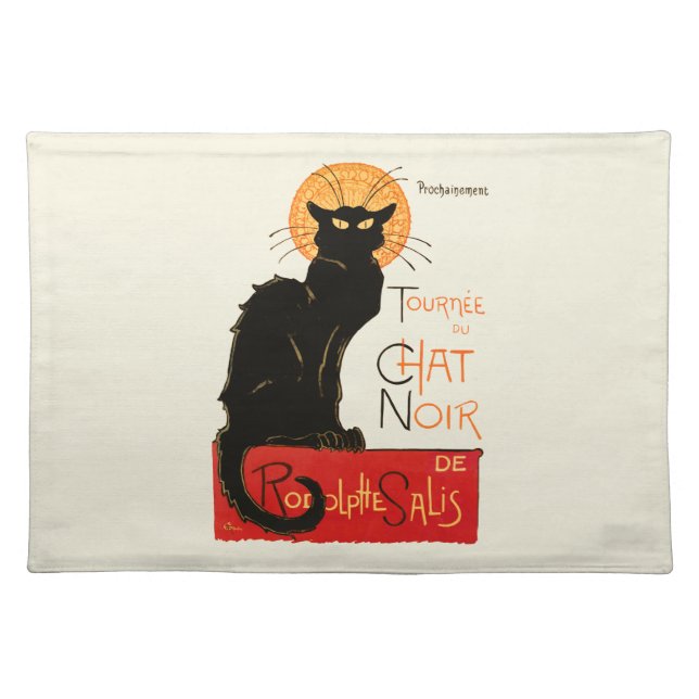Steinlen Black Cat Classic French Chat Noir Poster Placemat (Front)