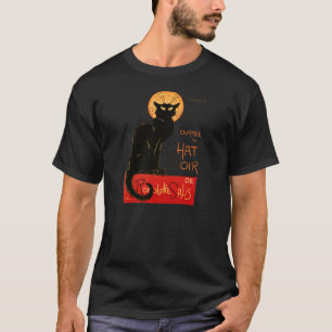 Steinlen Black Cat Classic French Chat Noir Poster T-Shirt