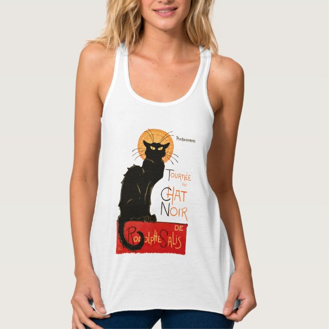 Steinlen Black Cat Classic French Chat Noir Poster Tank Top (Front)