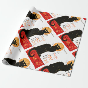 Steinlen Black Cat Classic French Chat Noir Poster Wrapping Paper