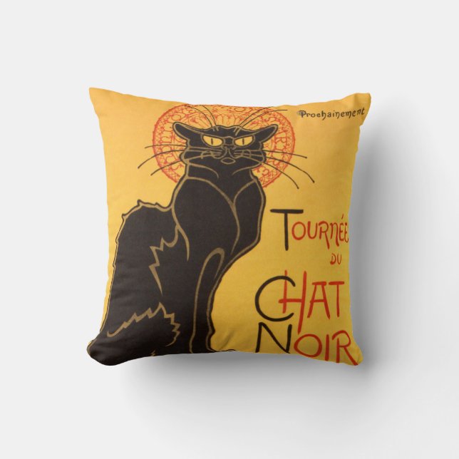 Steinlen: Chat Noir Throw Pillow (Front)
