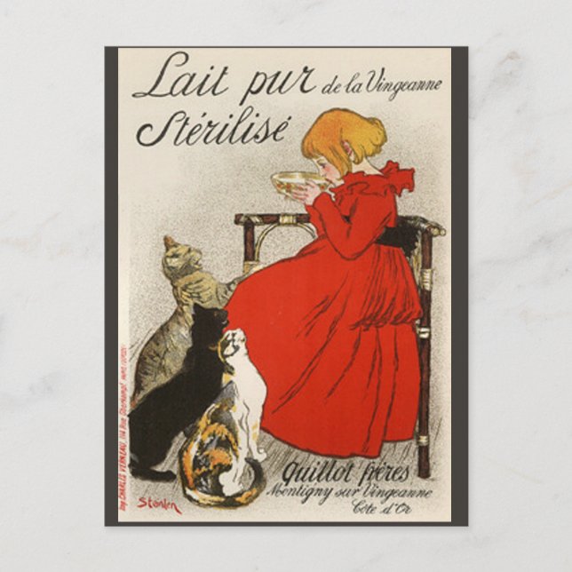 Steinlen's Lait pur Stérilisé Postcard (Front)