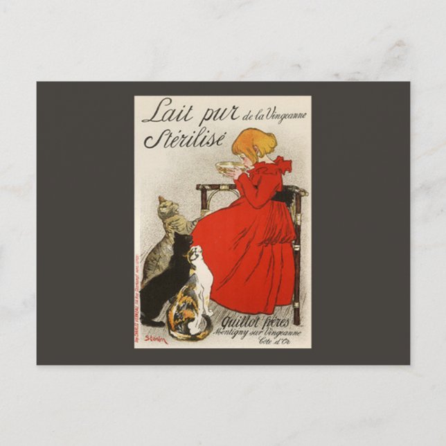 Steinlen's Lait pur Stérilisé Postcard (Front)